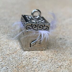 Guardian Angel Prayer Box & Angel Feather Charms by Ganz Silvertone charm